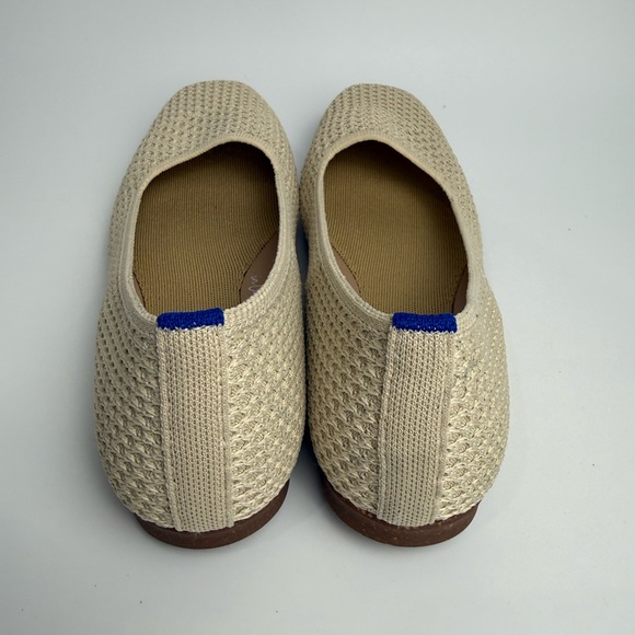 Rothy’s “The Max Square” Flat Size 8 In Conch Ivory Basketweave NWOT - Picture 6 of 9